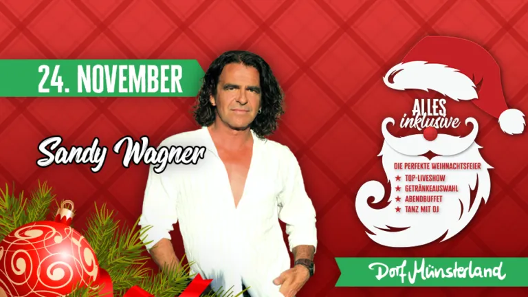 Vorweihnachtliche Partystimmung im Dorf Münsterland mit Sandy Wagner