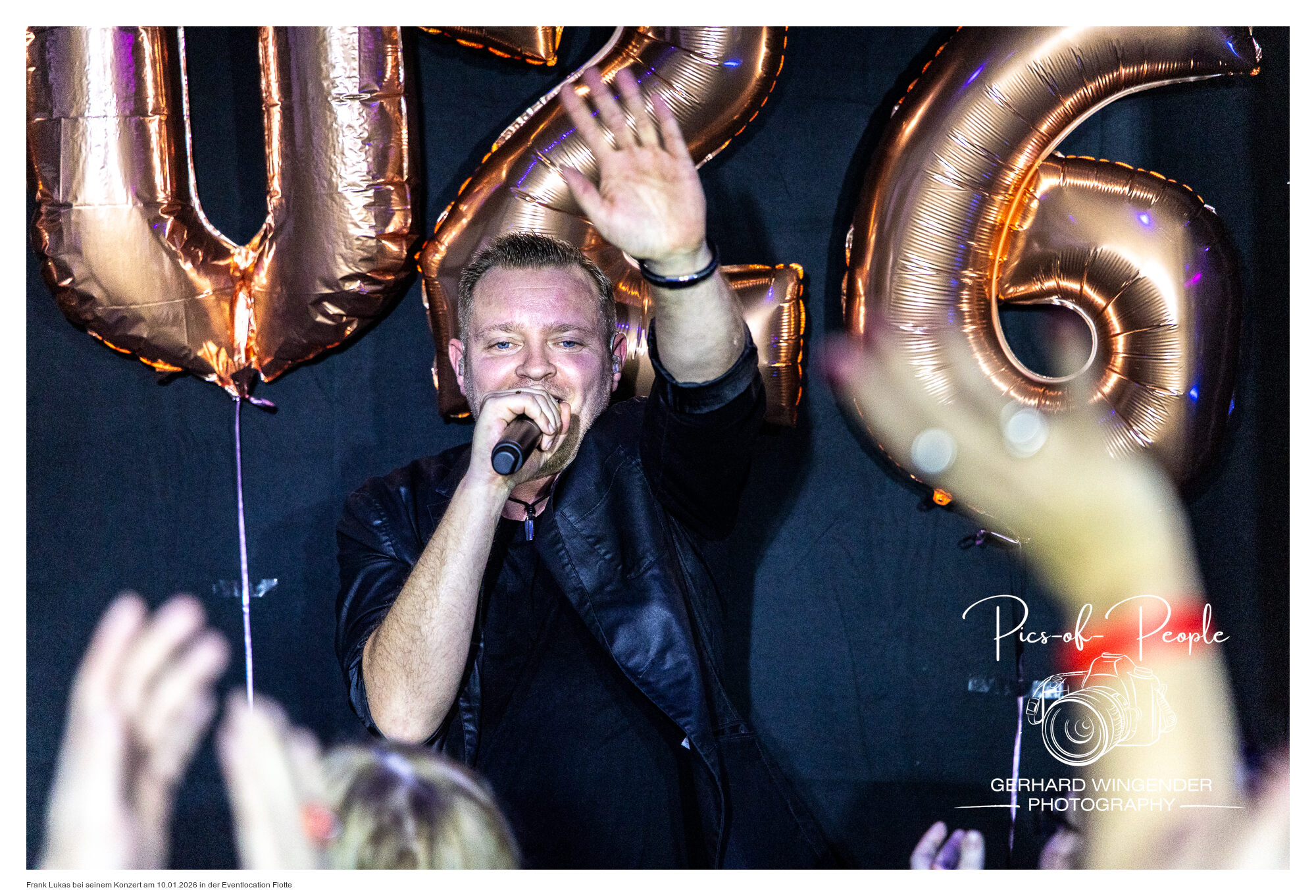 Frank Lukas bei seinem Konzert am 10.01.2026 in der Eventlocation Flotte Foto: Gerhard Wingender Fotografie