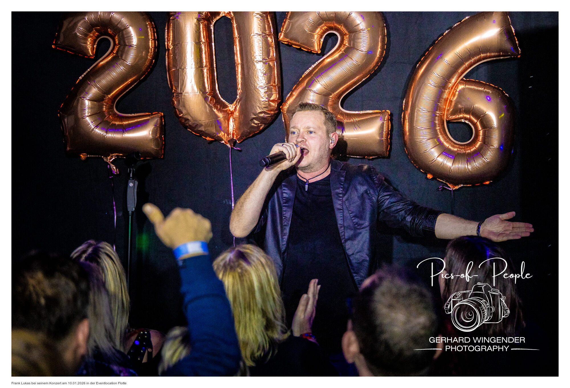 Frank Lukas bei seinem Konzert am 10.01.2026 in der Eventlocation Flotte Foto: Gerhard Wingender Fotografie