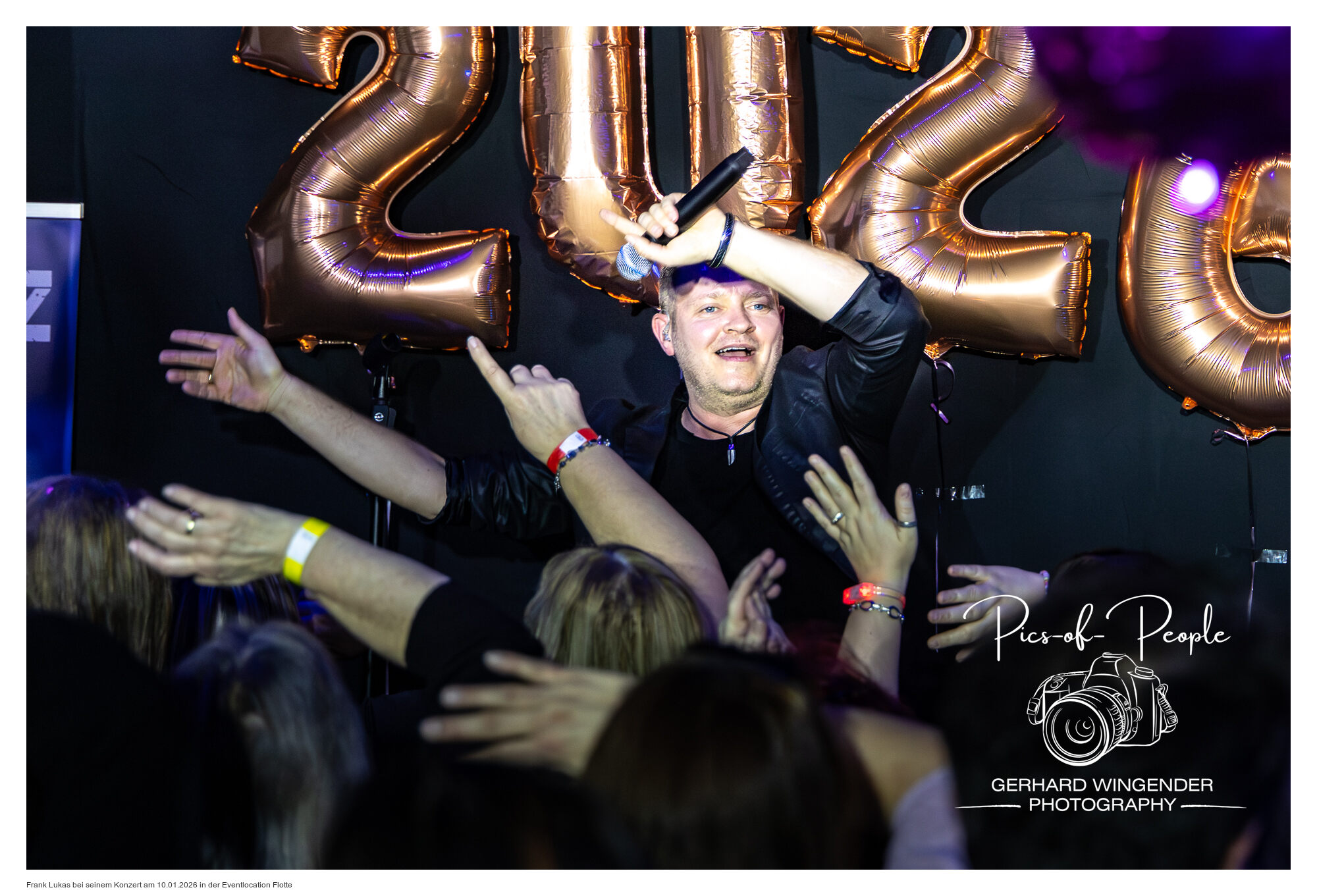Frank Lukas bei seinem Konzert am 10.01.2026 in der Eventlocation Flotte Foto: Gerhard Wingender Fotografie
